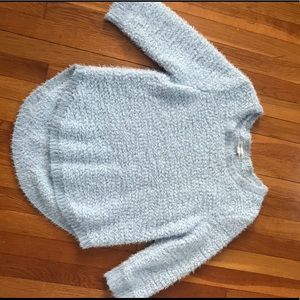 Fuzzy blue sweater by John Paul Richard
